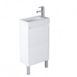 Golss White Polyurethane PVC Vanity 420*250*880 Cabinet With Poly Marble Top